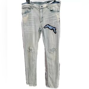 Men's 36x33 Rockstar Ultra‎ Slim Distressed Skinny Jeans Denim Pants Lite Wash
